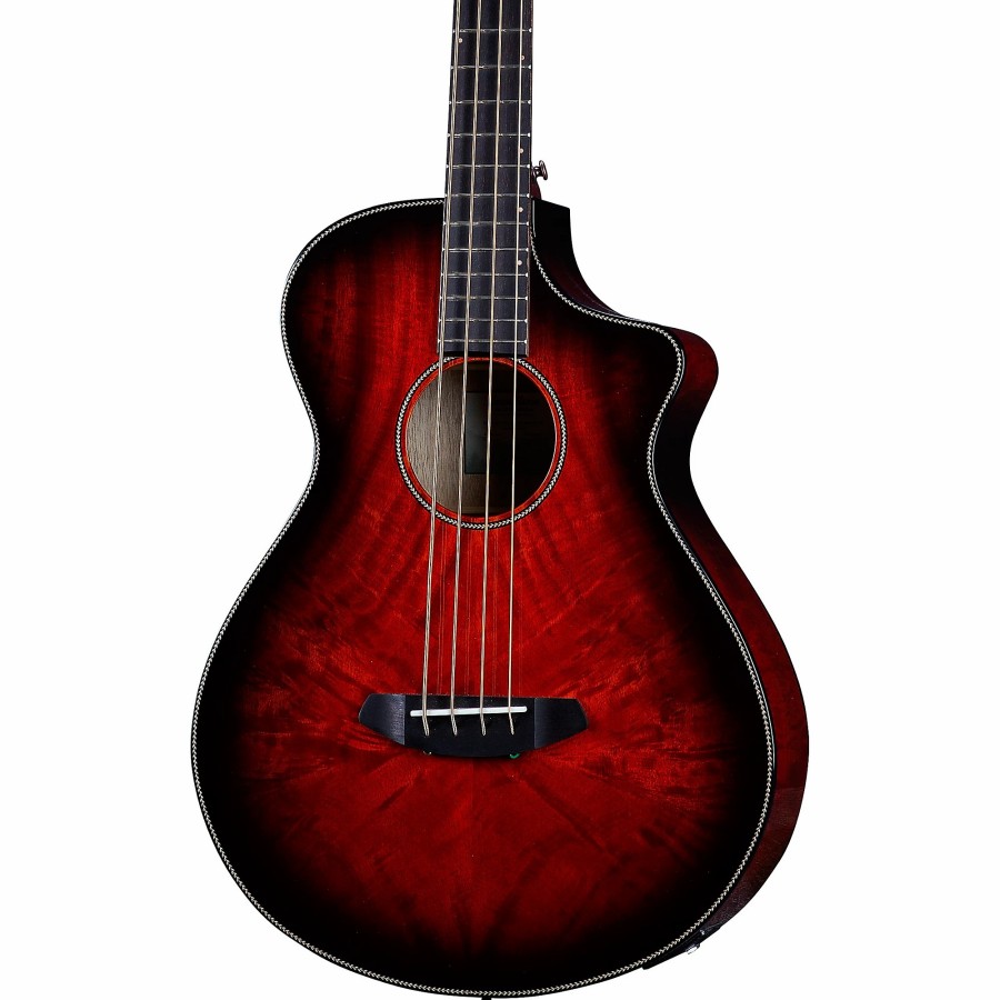 Basses Breedlove Fretted | Breedlove Pursuit Exotic S Concert Ce Myrtlewood Acoustic-Electric Bass Sunset Burst