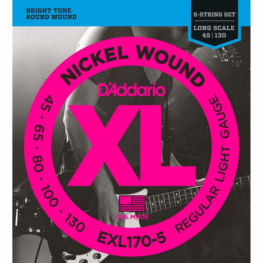 Basses D'Addario Bass Guitar Strings | D'Addario Exl170-5 Xl Nickel Round Wound 5-String Long Bass Strings