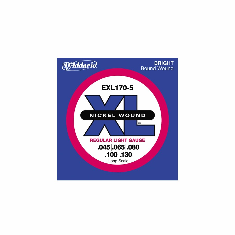 Basses D'Addario Bass Guitar Strings | D'Addario Exl170-5 Xl Nickel Round Wound 5-String Long Bass Strings