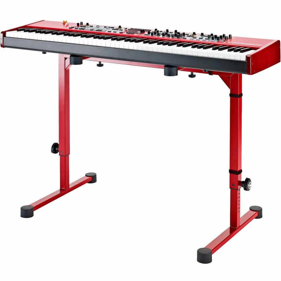 Keyboards & Midi Ku0026M Stands & Racks | K&M Omega Keyboard Stand Red