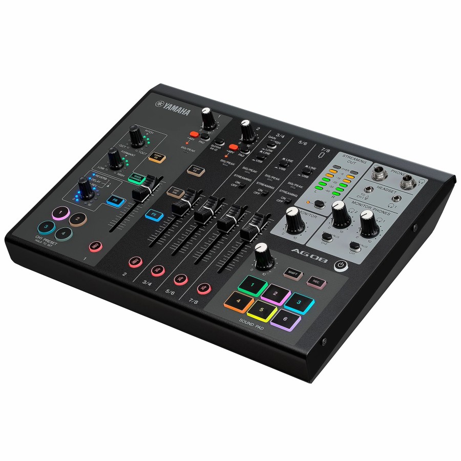 Recording Yamaha | Yamaha Ag08 8-Channel Mixer/Usb Interface For Mac/Pc Black