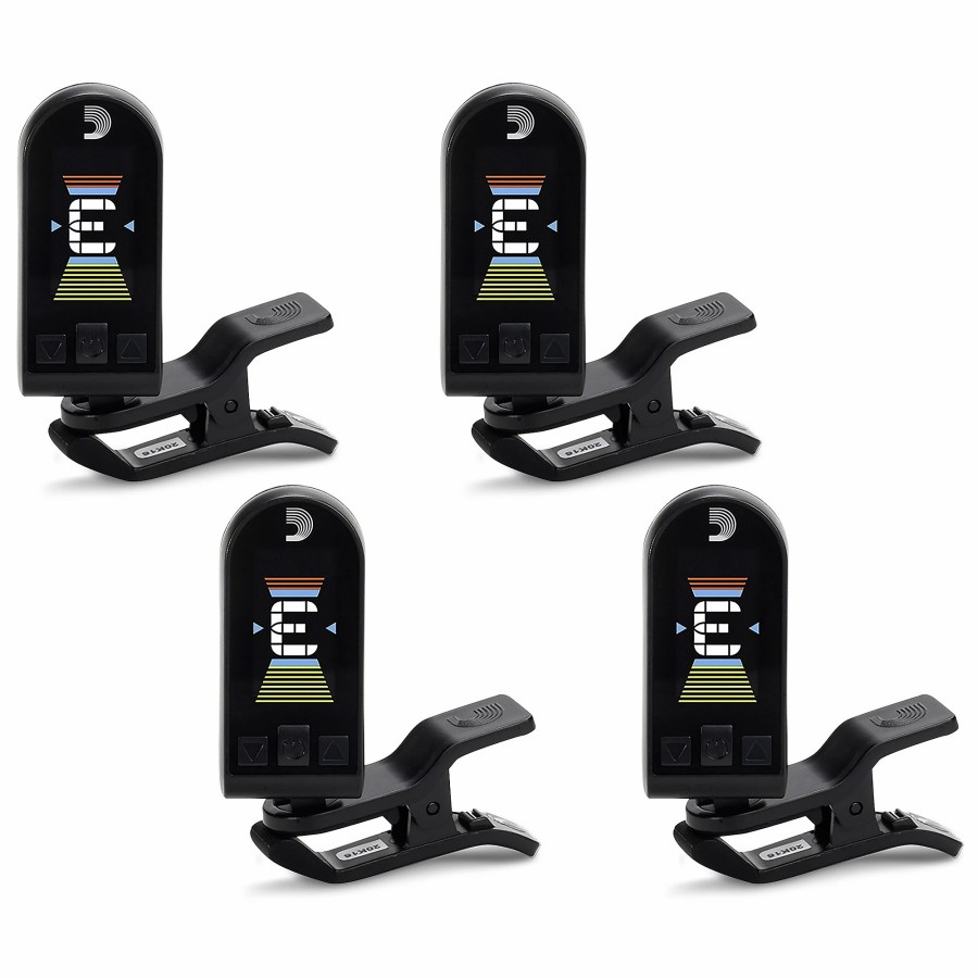 Accessories D'Addario | D'Addario Equinox Rechargeable Clip-On Tuner 4-Pack