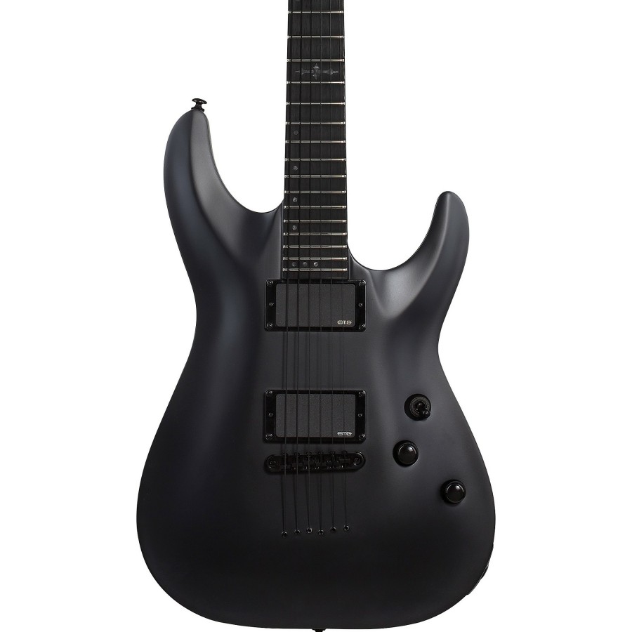 Guitars Schecter Guitar Research Solid Body | Schecter Guitar Research C-1 Platinum Blackout Electric Guitar Satin Black