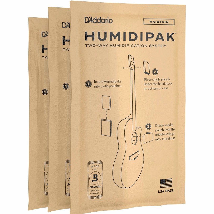 Basses D'Addario Fretted Instrument Accessories & Parts | D'Addario Humidipak Replacement Packet 3-Pack