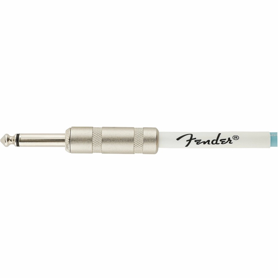 Guitars Fender Instrument Cables | Fender Original Series Straight To Angle Coiled Cable 30 Ft. Daphne Blue