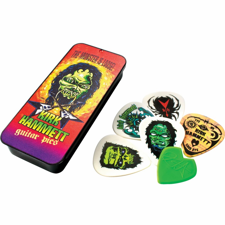 Guitars Dunlop Guitar Picks | Dunlop Kirk Hammett Monster Pick Tin With 6 Picks