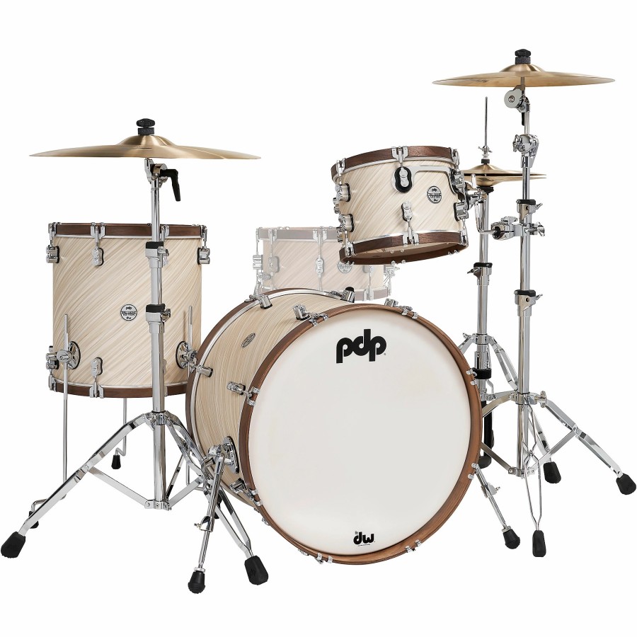 Drums PDP by DW Drum Sets | Pdp By Dw Ltd Concept Maple 3-Piece Shell Pack With Walnut Hoops Twisted Ivory