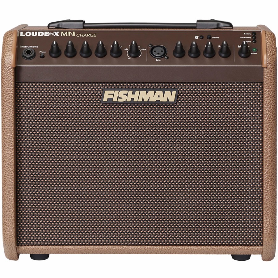 Amps & Effects Fishman Acoustic Combo Guitar Amps | Fishman Loudbox Mini Charge 60W 1X6.5" Battery-Powered Acoustic Combo Amp Brown