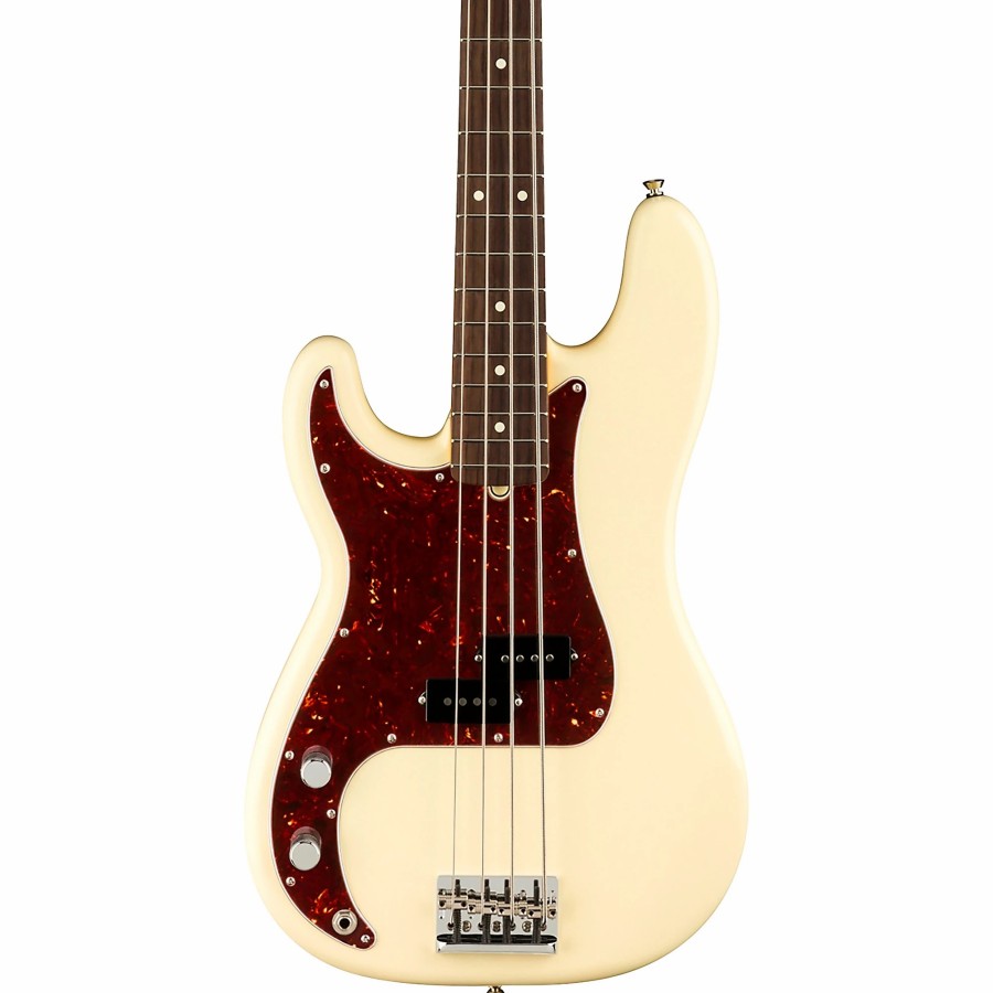 Basses Fender Left-Handed | Fender American Professional Ii Precision Bass Rosewood Fingerboard Left-Handed Olympic White