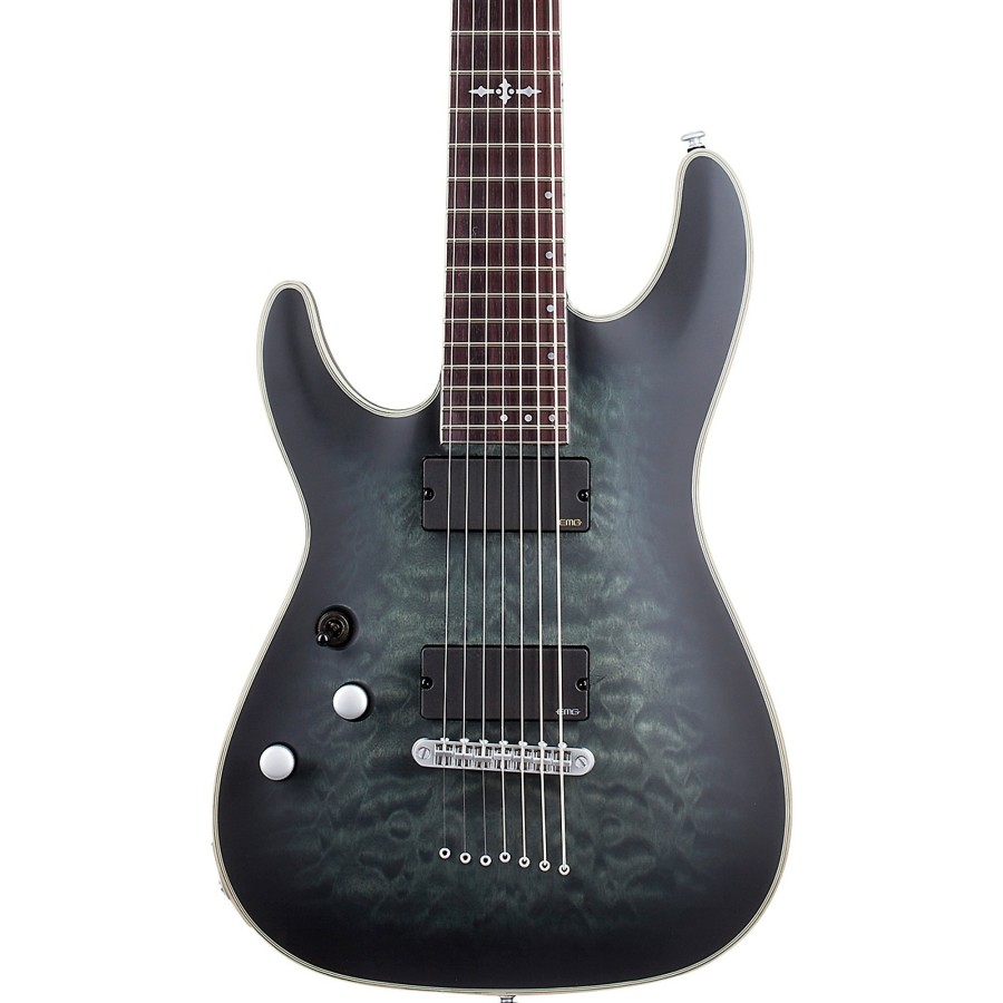 Guitars Schecter Guitar Research Left Handed | Schecter Guitar Research C-7 Platinum Left-Handed Electric Guitar See Thru Black Satin