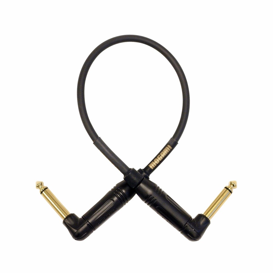 Guitars Mogami Instrument Cables | Mogami Gold Patch Cable With Right Angle Connectors 18 In.