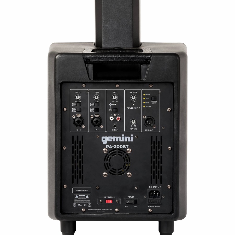 Live Sound Gemini | Gemini Pa-300Bt Portable Line Array Column Pa Speaker System