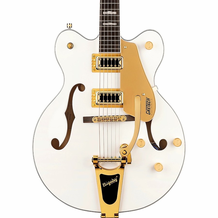 Guitars Gretsch Guitars Hollow & Semi-Hollow Body | Gretsch Guitars G5422Tg Electromatic Classic Hollowbody Double-Cut With Bigsby And Gold Hardware Electric Guitar Snow Crest White