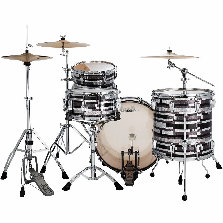 Drums Ludwig Drum Sets | Ludwig Classic Maple 3-Piece Fab Shell Pack With 22" Bass Drum Digital Sparkle