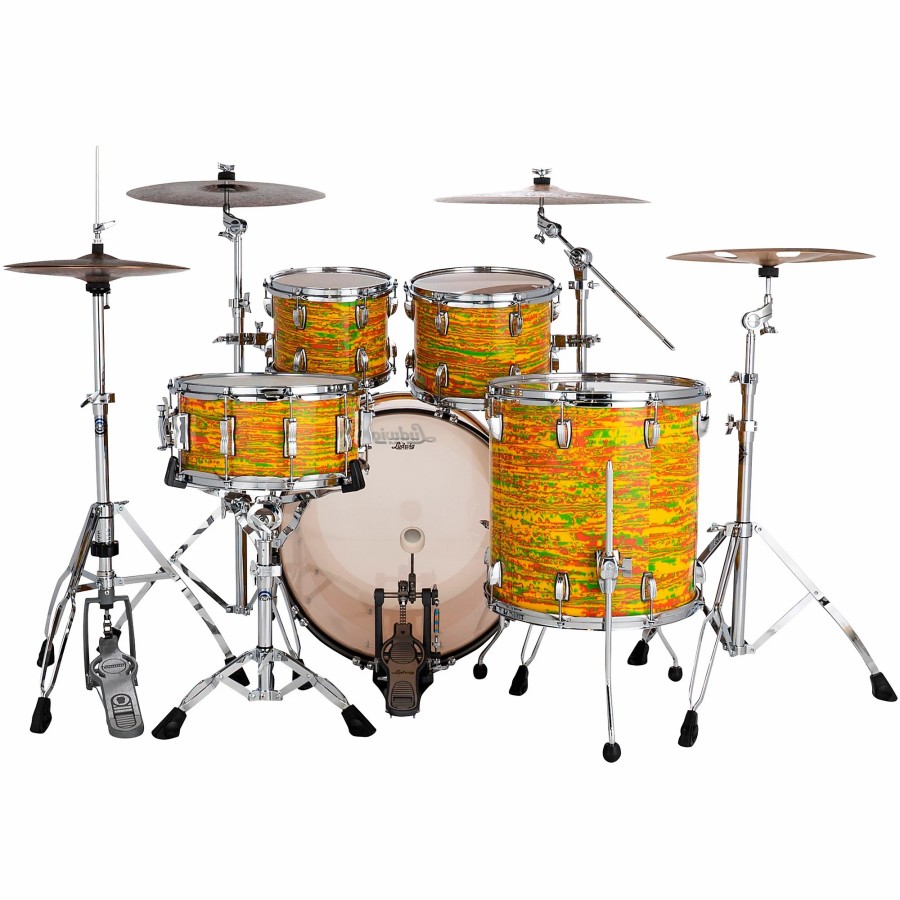 Drums Ludwig Drum Sets | Ludwig Classic Maple 4-Piece Mod Shell Pack With 22" Bass Drum Citrus Mod