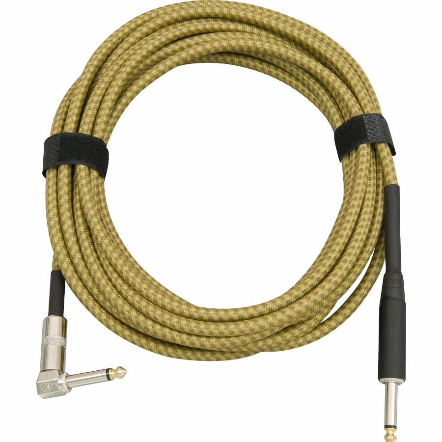 Guitars Musician's Gear Instrument Cables | Musician'S Gear Tweed Right Angle Instrument Cable Gold 20 Ft.