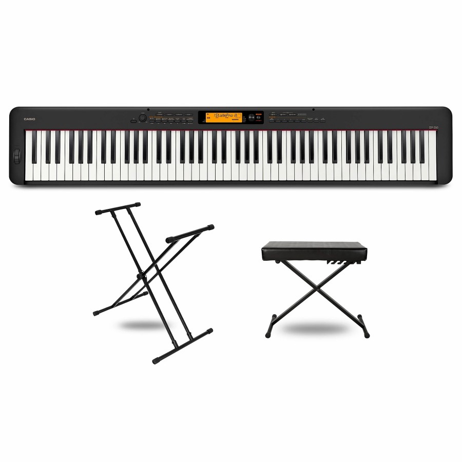 Keyboards & Midi Casio | Casio Cdp-S360 Digital Piano With X-Stand And Bench Black Essentials