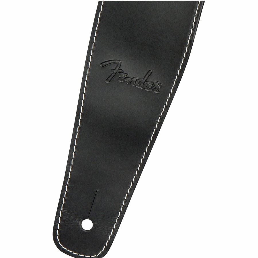 Basses Fender Fretted Instrument Accessories & Parts | Fender Broken-In Leather Strap Black 2.5 In.