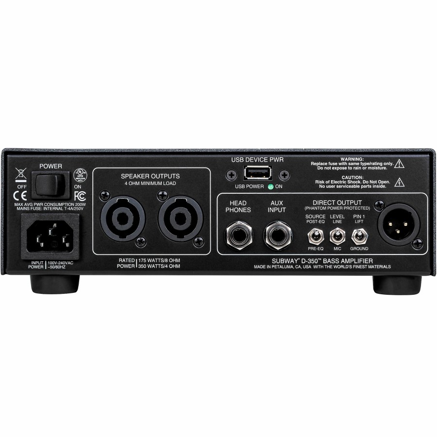 Amps & Effects MESA/Boogie Heads | Mesa/Boogie Subway D-350 Ultra-Compact Solid State Bass Head Black