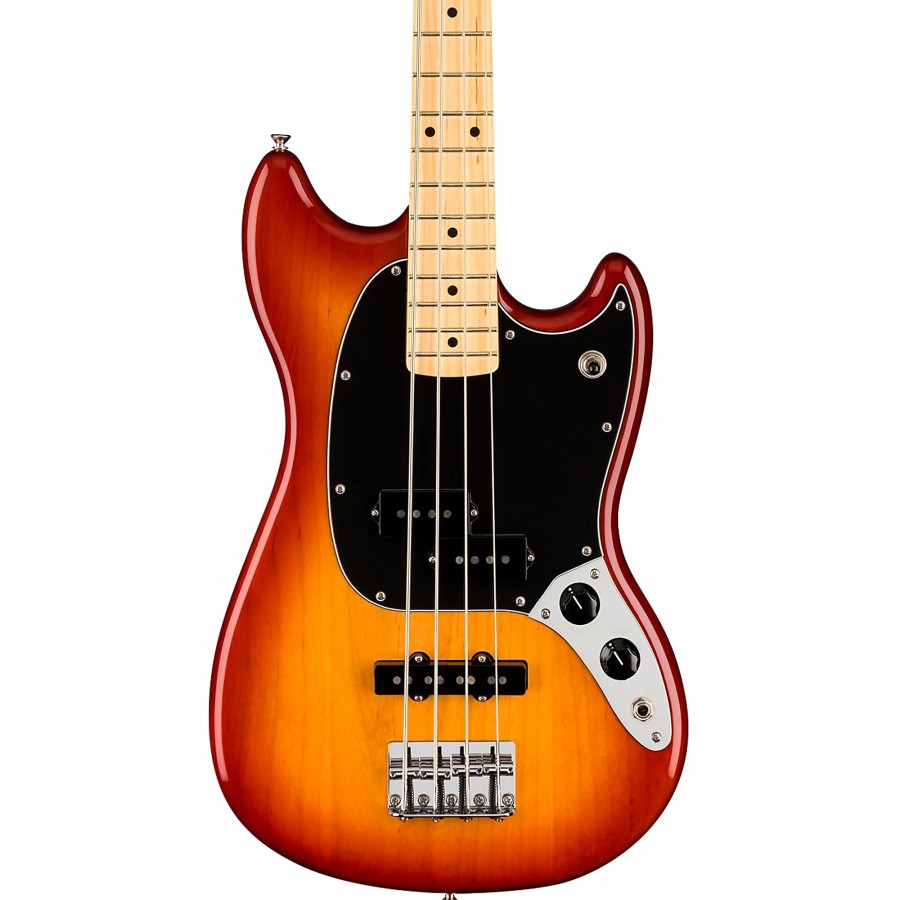 Basses Fender 4-String | Fender Player Mustang Pj Bass With Maple Fingerboard Sienna Sunburst