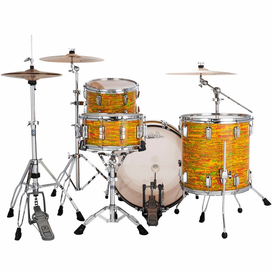 Drums Ludwig Drum Sets | Ludwig Classic Maple 3-Piece Fab Shell Pack With 22" Bass Drum Citrus Mod