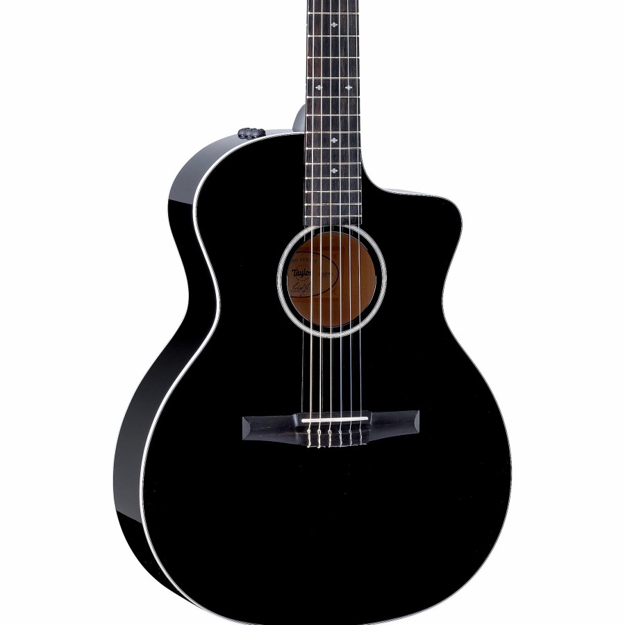 Guitars Taylor | Taylor 214Ce-N Dlx Special Edition Grand Auditorium Nylon-String Acoustic-Electric Guitar Black