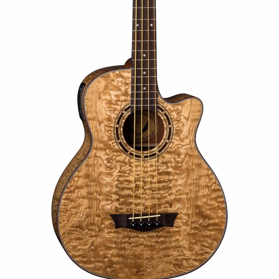 Basses Dean Fretted | Dean Exotica Quilted Ash Acoustic-Electric Bass Guitar Gloss Natural