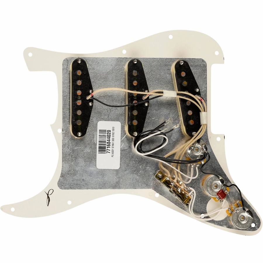 Basses Fender Fretted Instrument Accessories & Parts | Fender Stratocaster Sss 57/62 Pre-Wired Pickguard White/Back/White