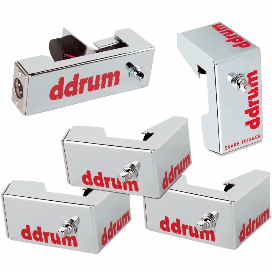 Drums ddrum Acoustic Drum Triggers | Ddrum Chrome Elite Advanced Engineered Drum Triggers - 5-Piece Set Chrome