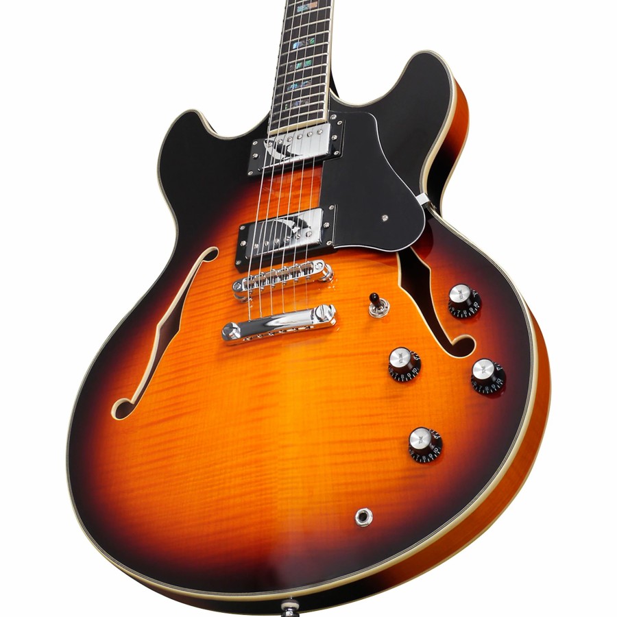 Guitars Sire Hollow & Semi-Hollow Body | Sire Larry Carlton H7 Hollowbody Electric Guitar Vintage Sunburst