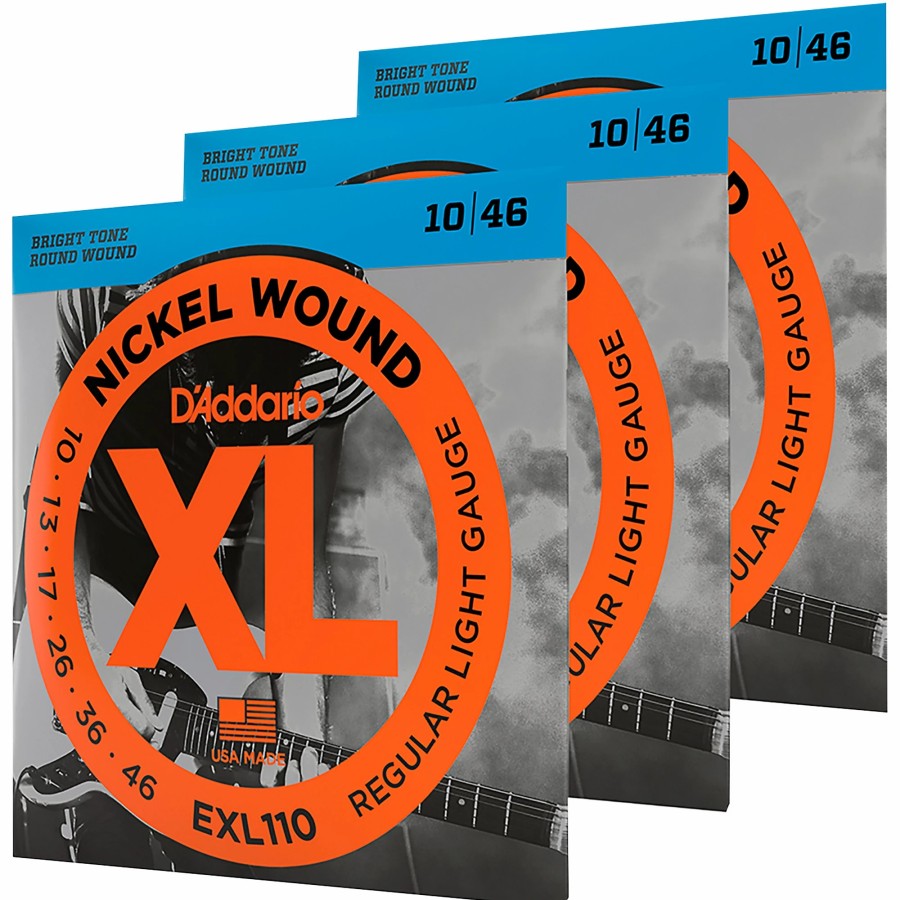 Guitars D'Addario Guitar Strings | D'Addario Exl110 Nickel Light Electric Guitar Strings 3-Pack