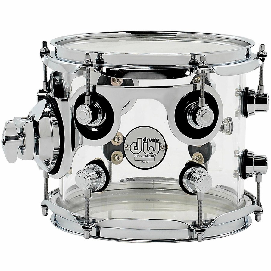 Drums DW Mounted Toms | Dw Design Series Acrylic Tom With Chrome Hardware 8 X 7 In. Clear