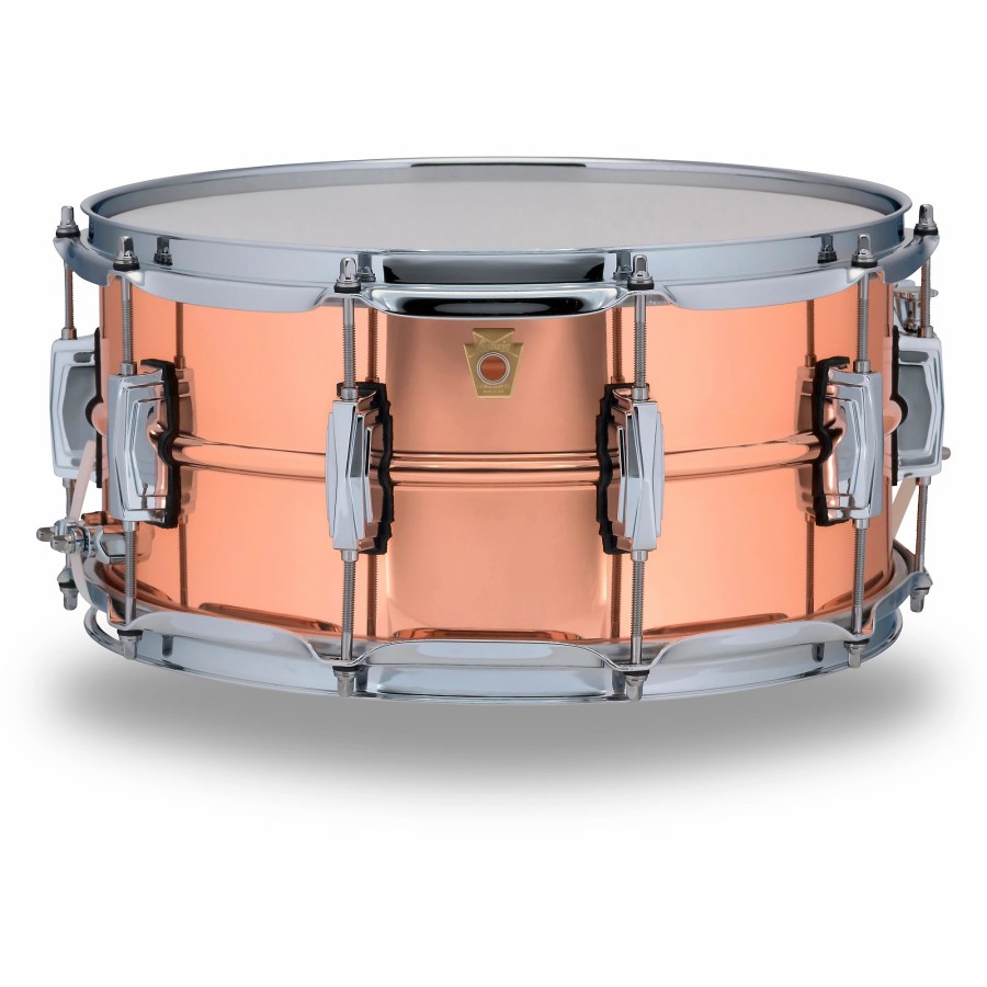 Drums Ludwig Snare Drums | Ludwig Copper Phonic Smooth Snare Drum 14 X 6.5 In. Smooth Finish With Imperial Lugs