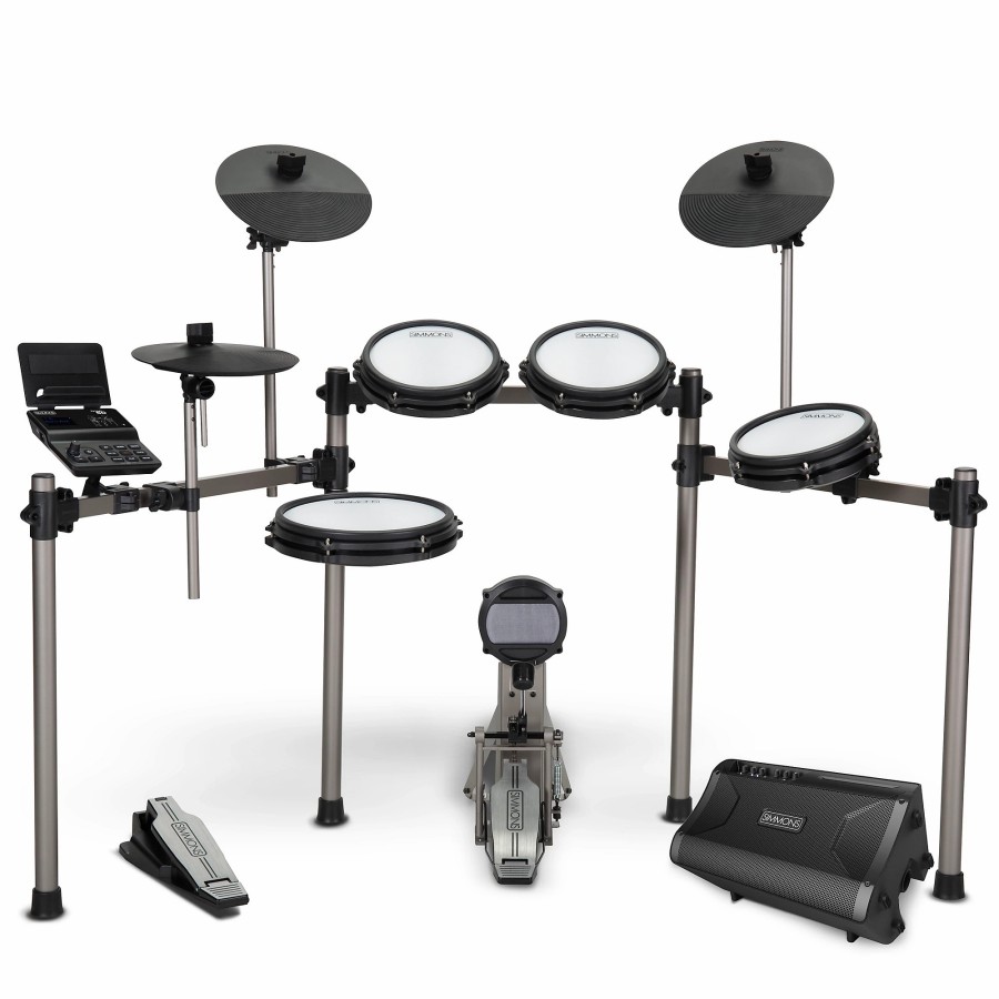 Drums Simmons Electronic Drum Sets | Simmons Titan 50 Electronic Drum Kit With Mesh Pads, Bluetooth And Da2110 Drum Amp