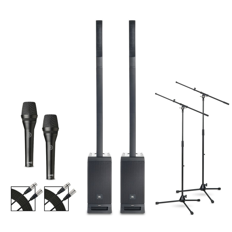 Live Sound JBL | Jbl Irx One Column Line Array Stereo Bundle With Dual Akg P5I Microphones, Stands And Cables