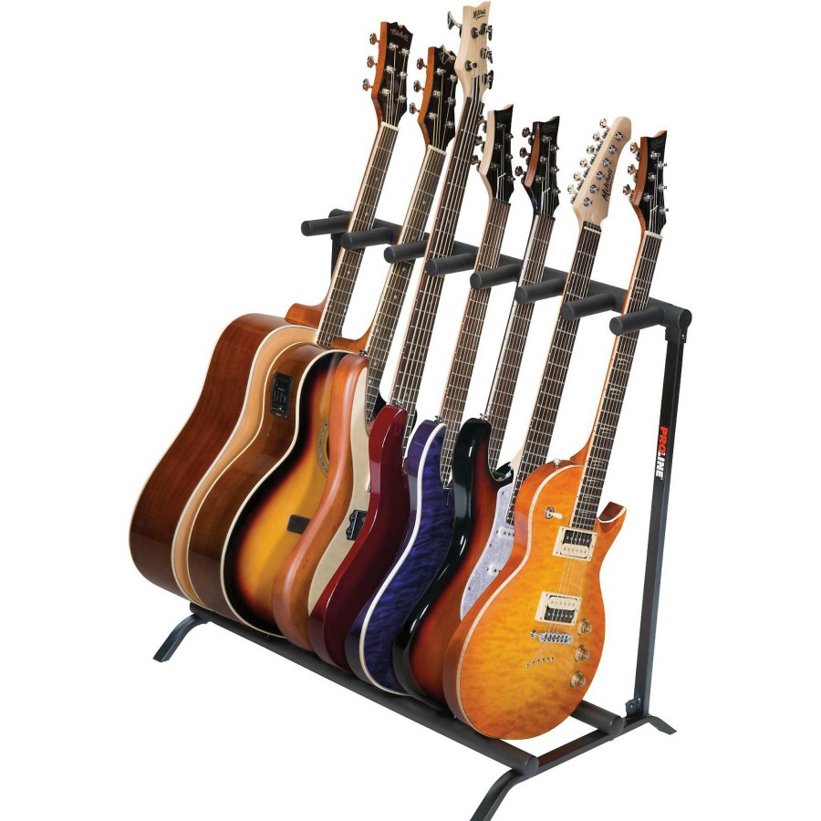 Guitars Proline Guitar Stands | Proline Plms7 7-Guitar Folding Stand Black