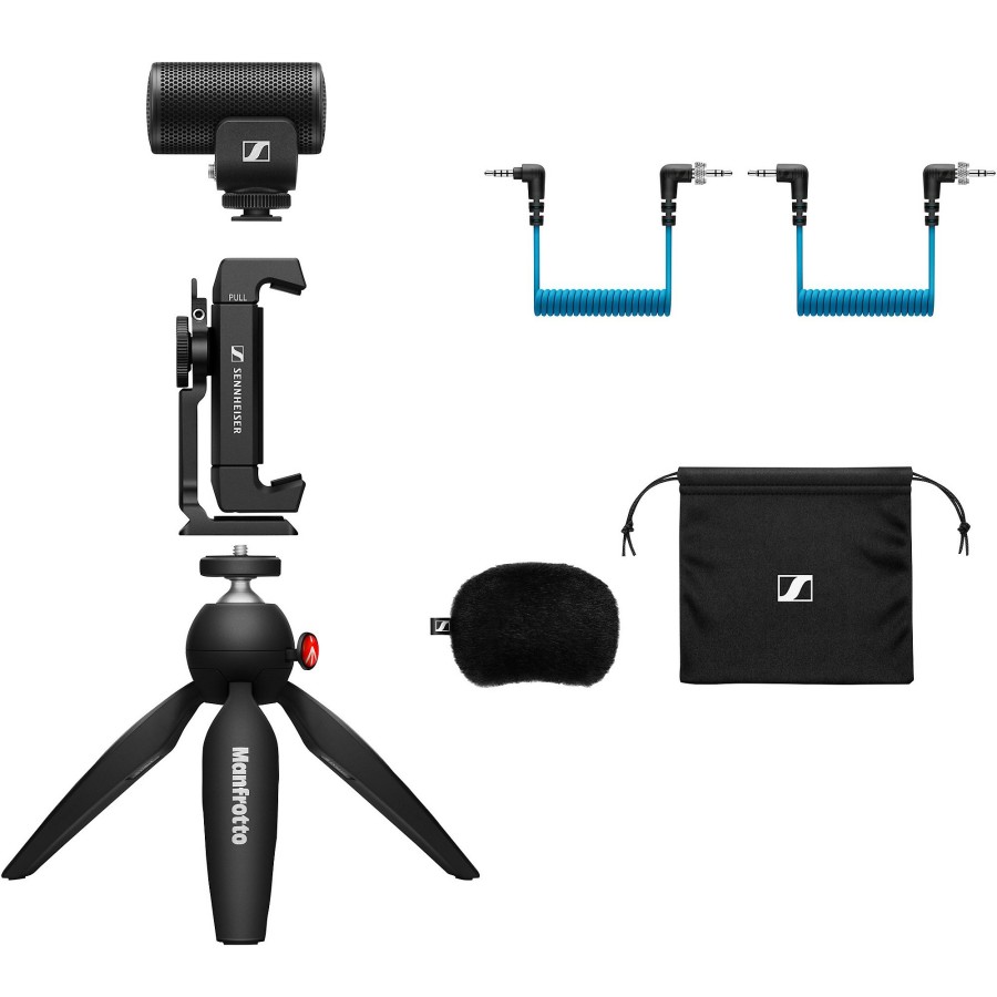 Mics & Wireless Sennheiser | Sennheiser Mke 200 Mobile Kit - Includes Mke 200 Directional On-Camera Microphone, Manfrotto Pixi Mini Tripod And Sennheiser Smartphone Clamp