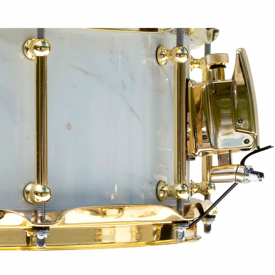 Drums SJC Drums Snare Drums | Sjc Drums Providence Series Snare Drum With Brass Hardware 14 X 6 In. Calcutta White