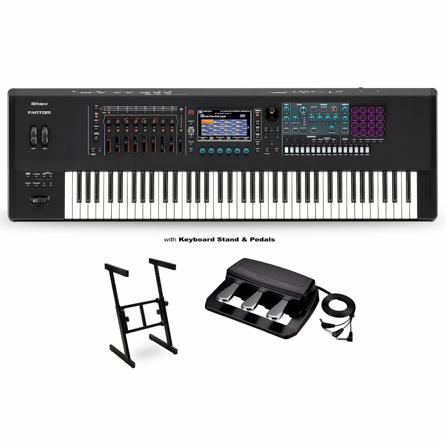 Keyboards & Midi Roland | Roland Fantom-7 Workstation With Rpu-3 Pedal And Z Stand