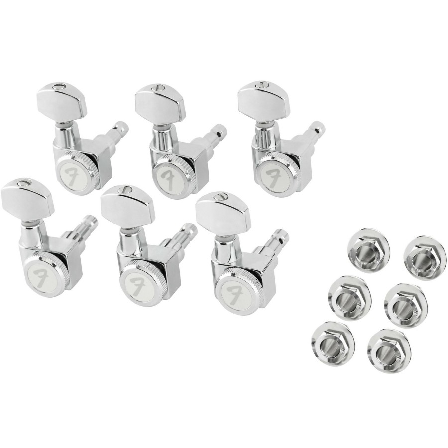 Basses Fender Fretted Instrument Accessories & Parts | Fender Locking Stratocaster/Telecaster Machine Heads, All Short Post, Chrome (6) Chrome 6 String