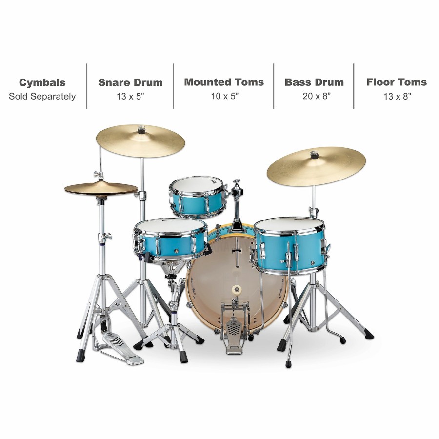 Drums Yamaha Drum Sets | Yamaha Stage Custom Hip 4-Piece Shell Pack Matte Surf Green