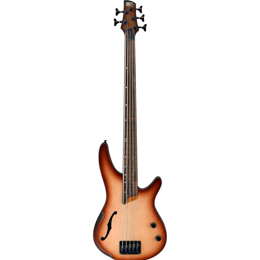 Basses Ibanez Fretless | Ibanez Bass Workshop Srh505F Fretless 5-String Electric Bass Flat Natural Browned Burst