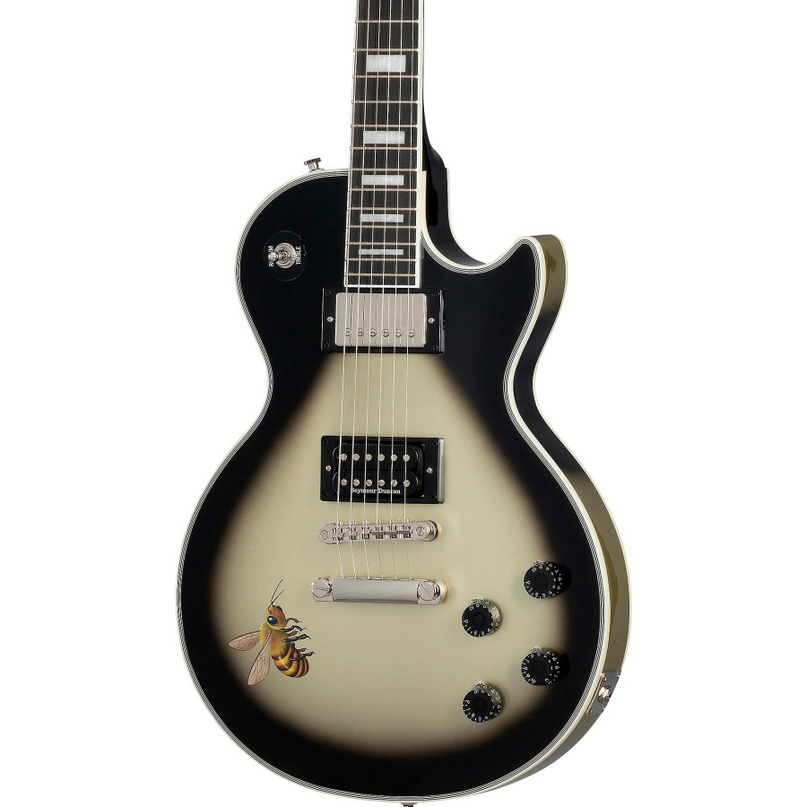 Guitars Epiphone Solid Body | Epiphone Adam Jones Les Paul Custom Art Collection: Mark Ryden'S "Queen Bee" Electric Guitar Antique Silverburst