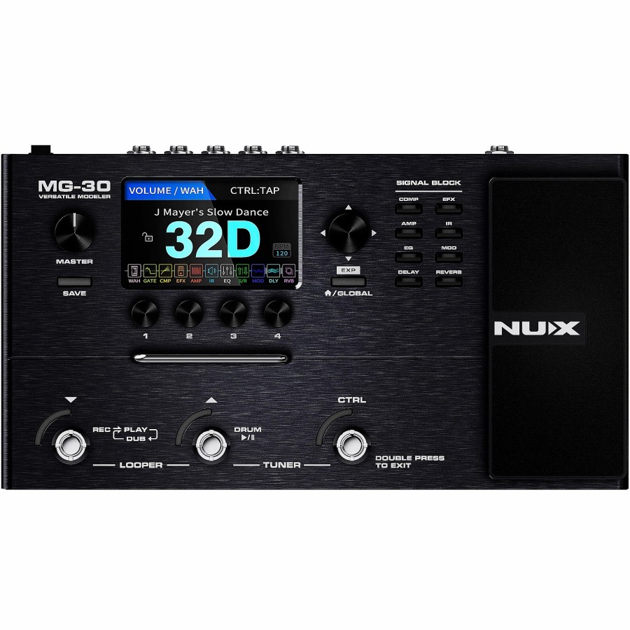 Amps & Effects NUX Multi-Effects Pedals | Nux Mg30 Multi-Effects And Amp Modeler Effects Pedal Black