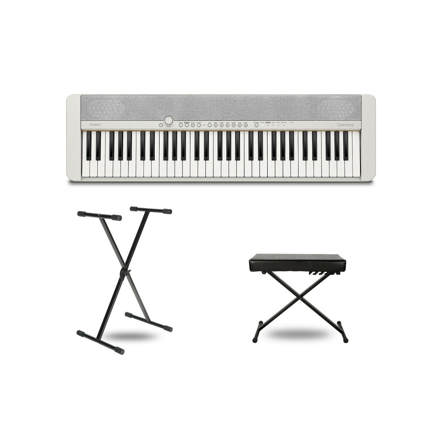 Keyboards & Midi Casio | Casio Casiotone Ct-S1 Keyboard With Stand And Bench White