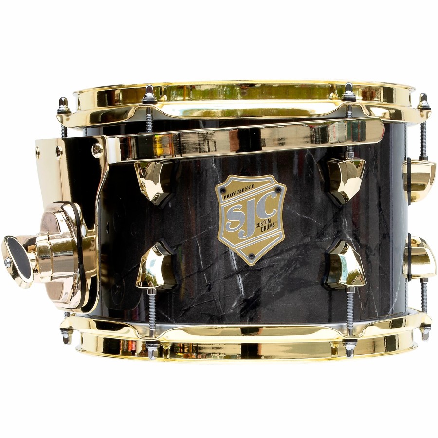 Drums SJC Drums Mounted Toms | Sjc Drums Providence Series Rack Tom Add On With Brass Hardware 7 X 10 In. Obsidian Black