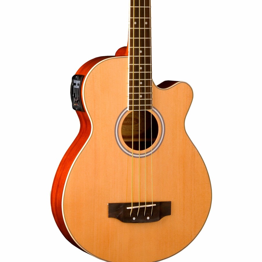 Basses Washburn Fretted | Washburn Ab5 Cutaway Acoustic Electric Bass Guitar Natural