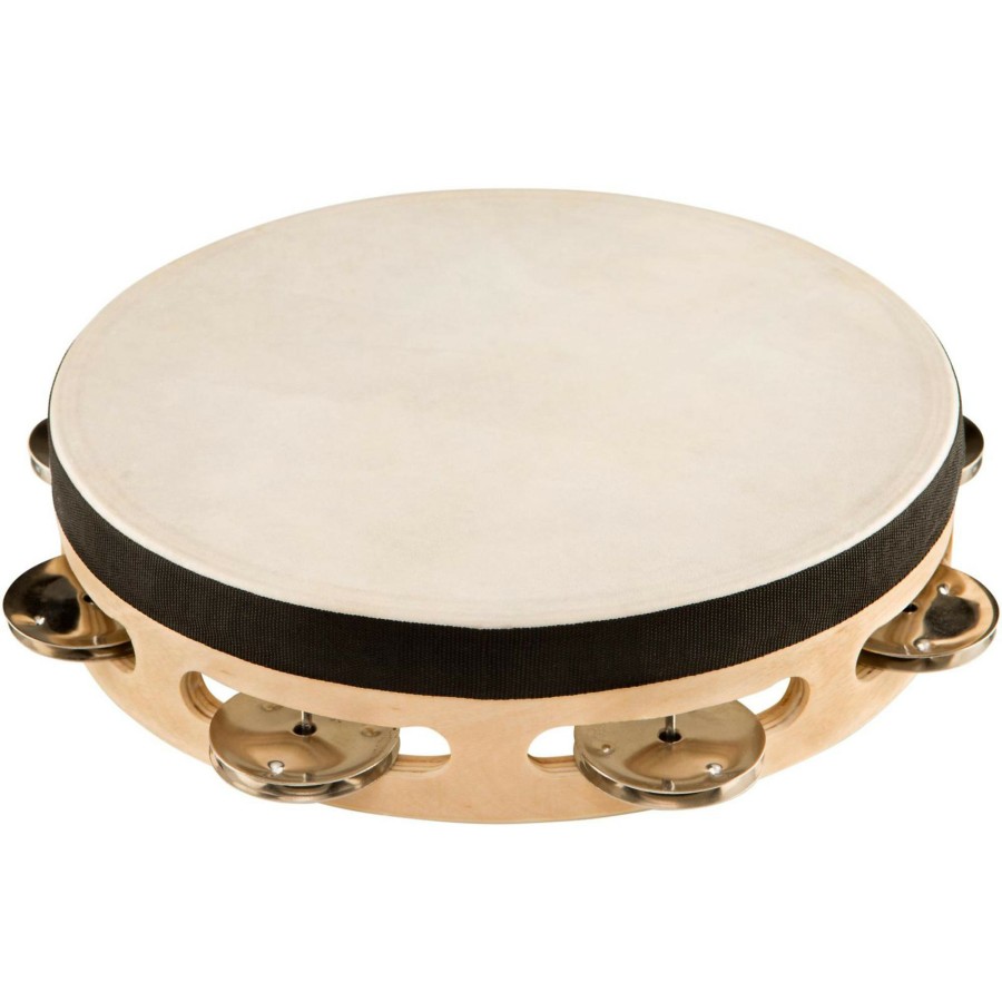 Drums Sound Percussion Labs | Sound Percussion Labs Baja Percussion Single Row Tambourine With Steel Jingles 8 In. Natural