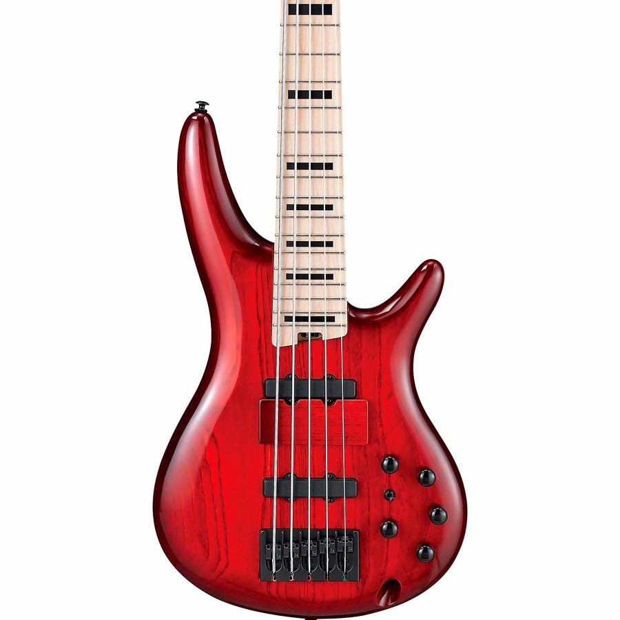 Basses Ibanez 5-String | Ibanez Anb205 Adam Nitti Signature 5-String Bass Transparent Wine Red Burst