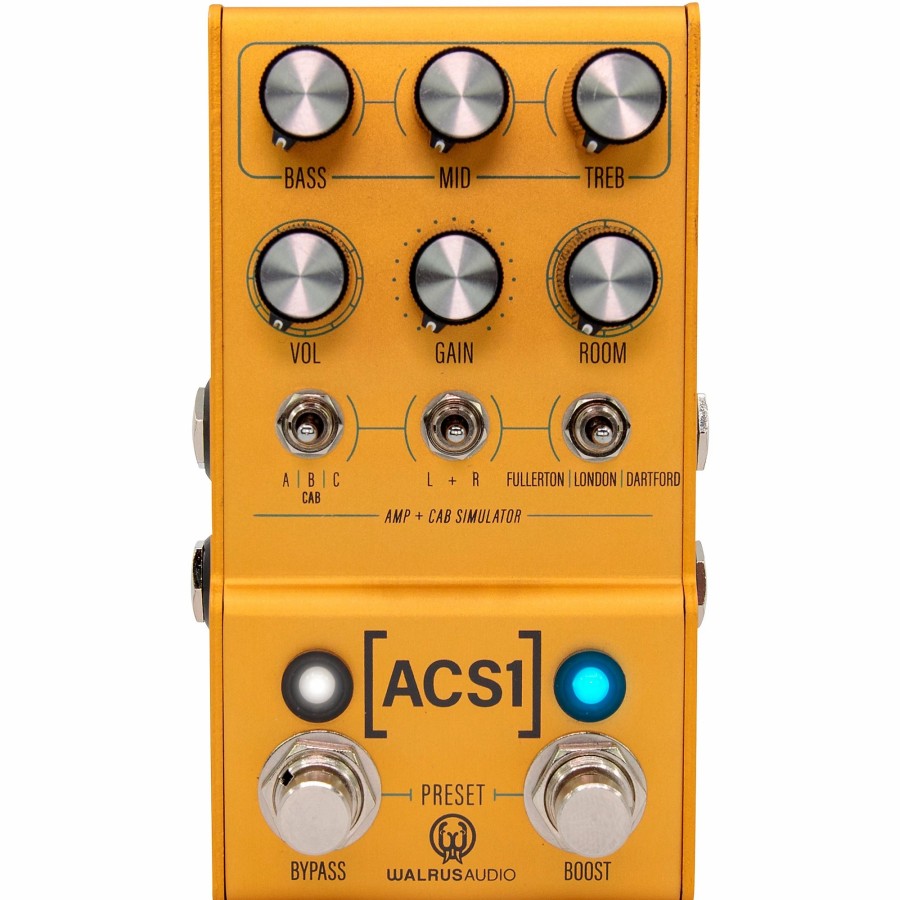 Amps & Effects Walrus Audio Multi-Effects Pedals | Walrus Audio Mako Series Acs1 Amp + Cab Simulator Effects Pedal Gold